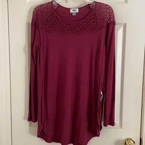 Red Lace Accent Red/maroon Old navy Top